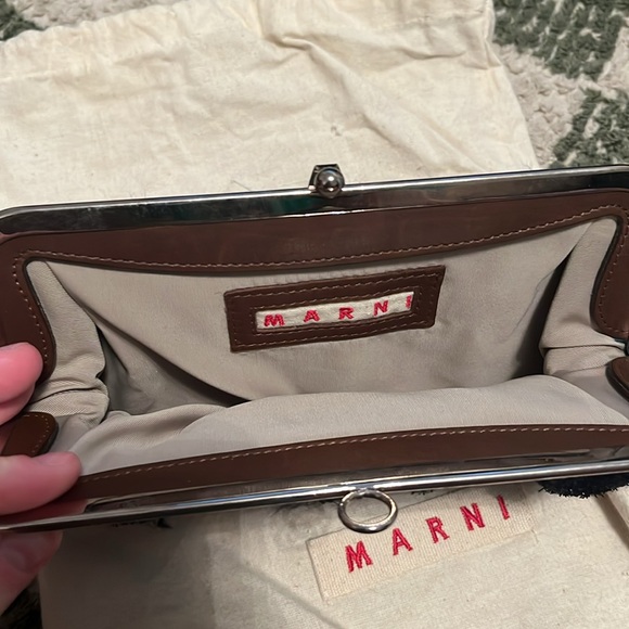 Marni metallic tweed black evening clutch - Picture 4 of 5